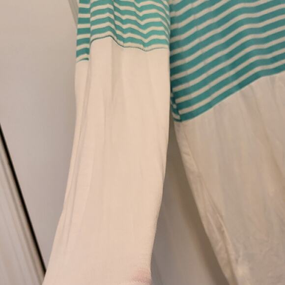 NEW BOHO TOP Aqua and White Stripe by Red Lolly (size Large) - Picture 6 of 9